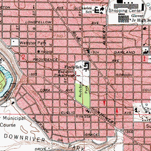 Topographic Map of Audubon Playground, WA