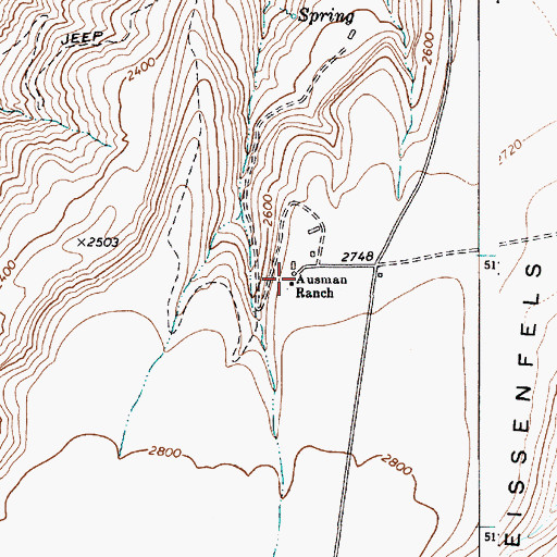 Topographic Map of Ausman Ranch, WA