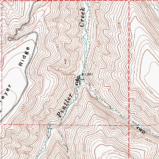 Topographic Map of Ayers Gulch, WA