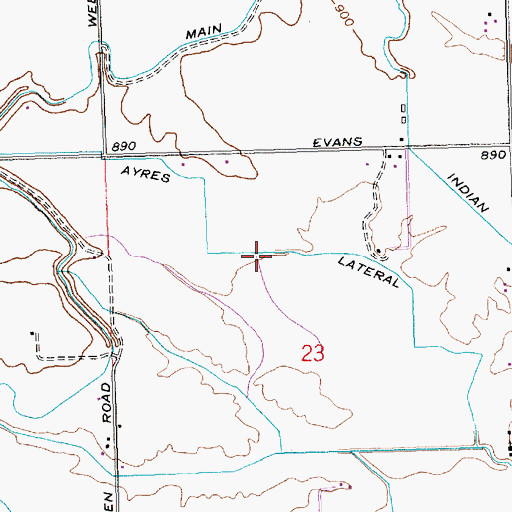 Topographic Map of Ayres Lateral, WA