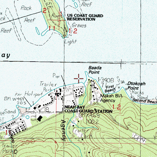 Topographic Map of Baada Point, WA
