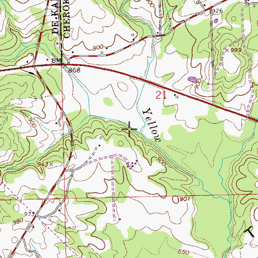 Topographic Map of Jones Branch, AL