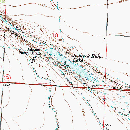 Topographic Map of Babcock Ridge Lake, WA