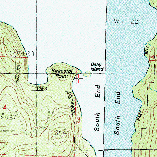 Topographic Map of Baby Island, WA