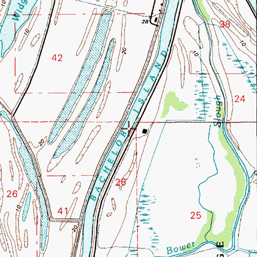 Topographic Map of Bachelor Island Slough, WA