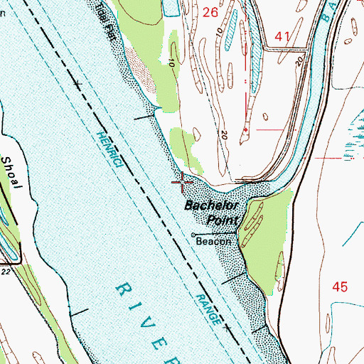 Topographic Map of Bachelor Point, WA