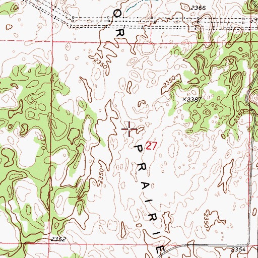Topographic Map of Bachelor Prairie, WA