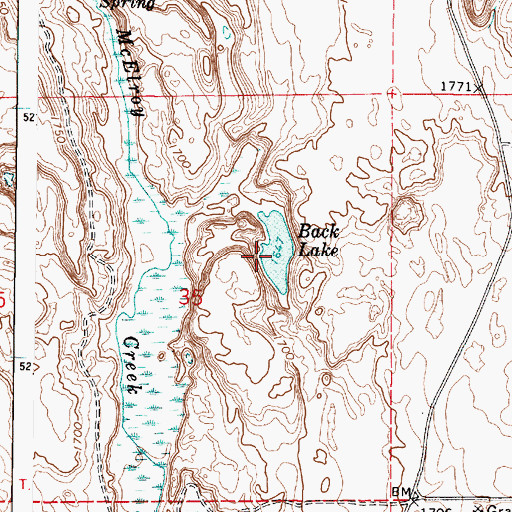 Topographic Map of Back Lake, WA