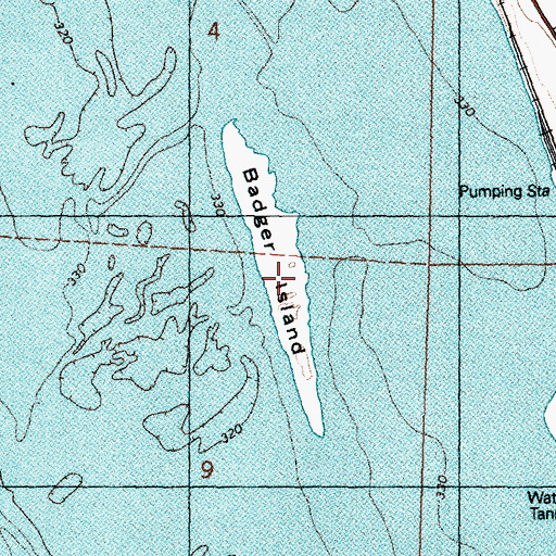 Topographic Map of Badger Island, WA