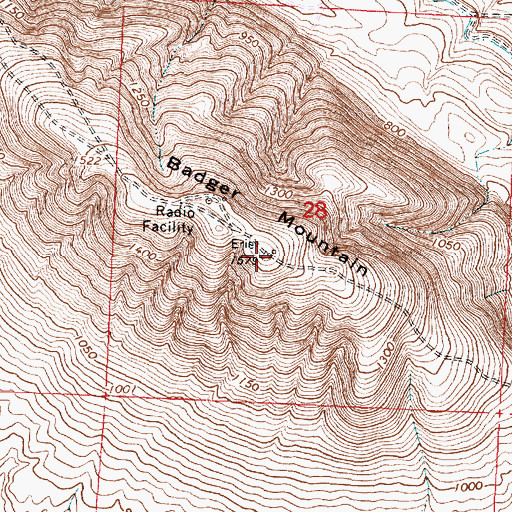 Topographic Map of Badger Mountain, WA