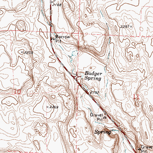 Topographic Map of Badger Spring, WA