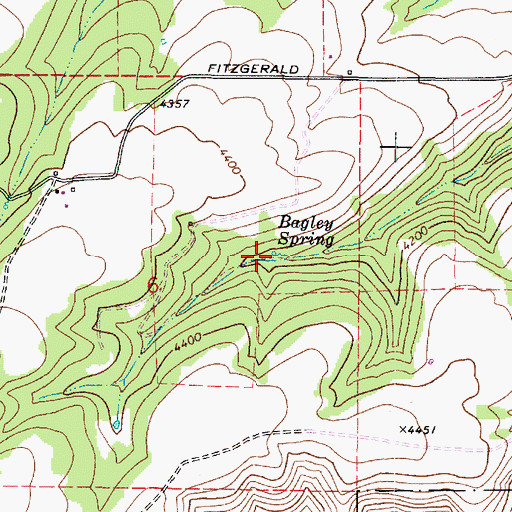 Topographic Map of Bagley Spring, WA