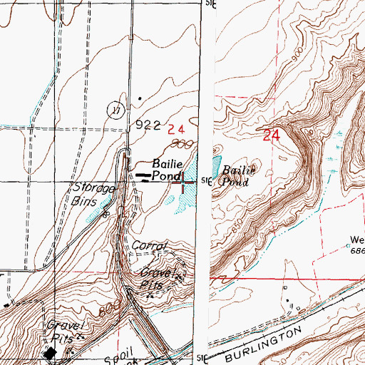 Topographic Map of Bailie Pond, WA