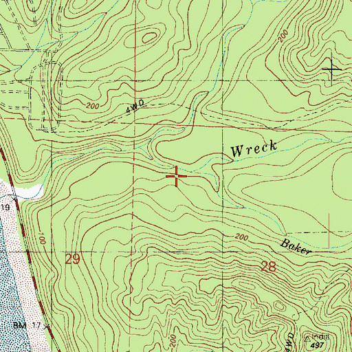 Topographic Map of Baker Creek, WA