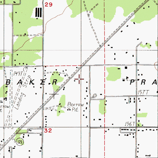 Topographic Map of Baker Prairie, WA