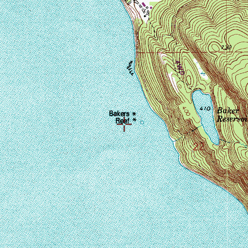 Topographic Map of Bakers Reef, WA