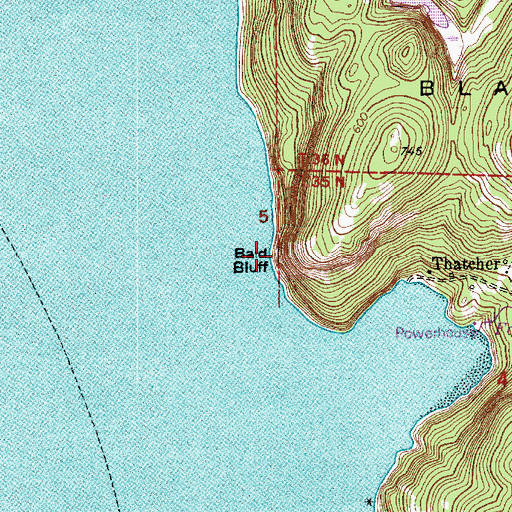 Topographic Map of Bald Bluff, WA