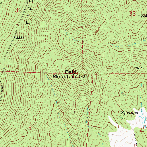 Topographic Map of Bald Mountain, WA