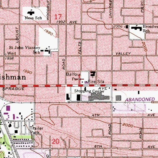 Topographic Map of Balfour Park, WA
