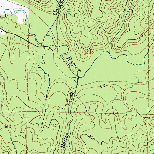 Topographic Map of Ballon Creek, WA