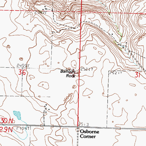 Topographic Map of Balloon Rock, WA