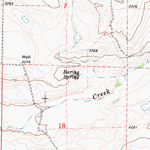 Topographic Map of Baring Spring, WA