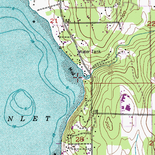 Topographic Map of Barker Creek, WA