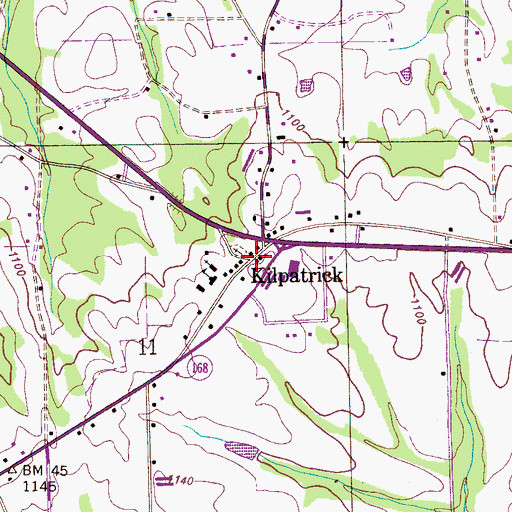 Topographic Map of Kilpatrick, AL