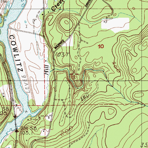 Topographic Map of Barnes State Park, WA