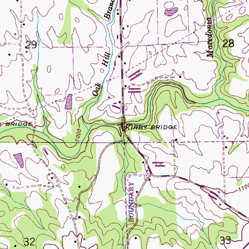 Topographic Map of Kirby Bridge, AL
