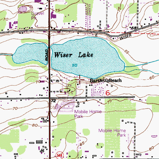 Topographic Map of Bartlett Beach, WA