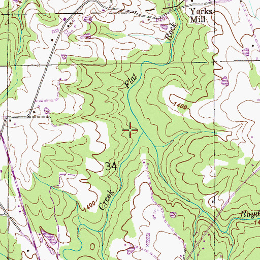 Topographic Map of Koger Creek, AL