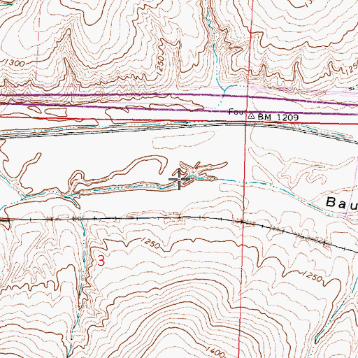 Topographic Map of Bauer Coulee, WA