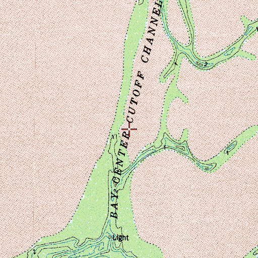 Topographic Map of Bay Center Cutoff Channel, WA