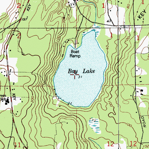 Topographic Map of Bay Lake, WA