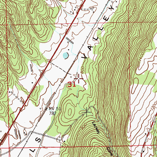 Topographic Map of Lackey Cove, AL