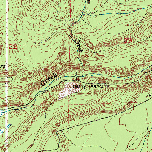 Topographic Map of Beane Creek, WA
