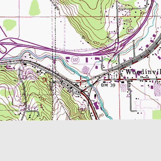Topographic Map of Bear Creek, WA