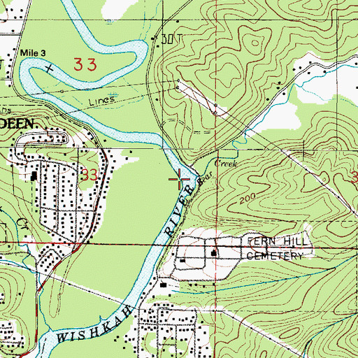 Topographic Map of Bear Creek, WA