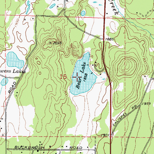 Topographic Map of Bear Lake, WA