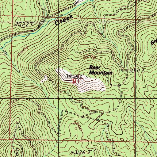 Topographic Map of Bear Mountain, WA