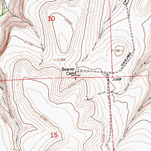 Topographic Map of Beaver Cemetery, WA