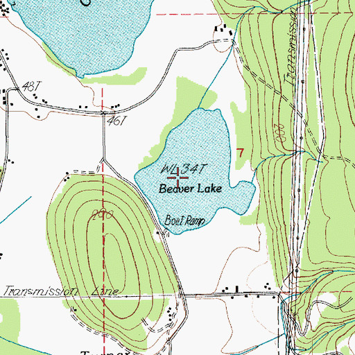 Topographic Map of Beaver Lake, WA