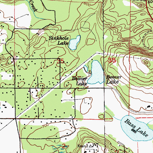 Topographic Map of Beaver Lake Club, WA