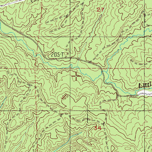 Topographic Map of Beck Creek, WA
