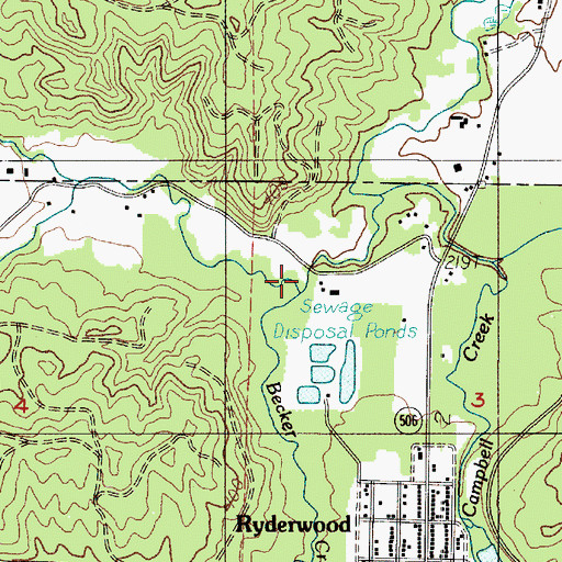 Topographic Map of Becker Creek, WA