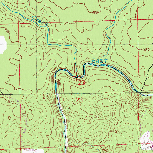 Topographic Map of Laurel Creek, AL