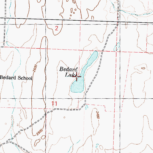 Topographic Map of Bedar Lake, WA