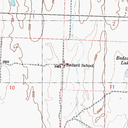 Topographic Map of Bedard School, WA