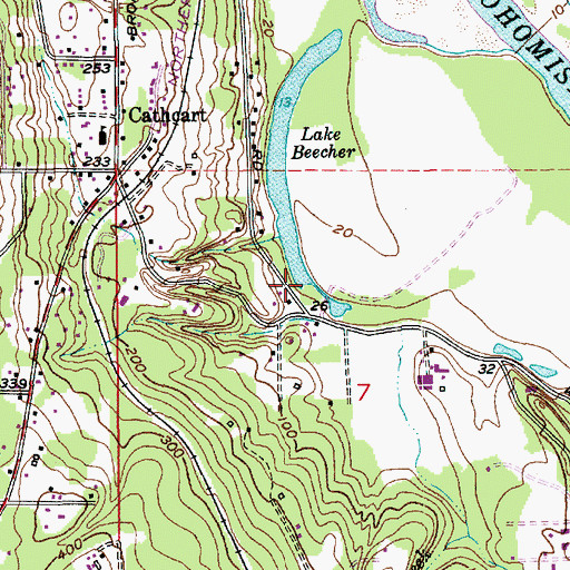 Topographic Map of Lake Beecher, WA
